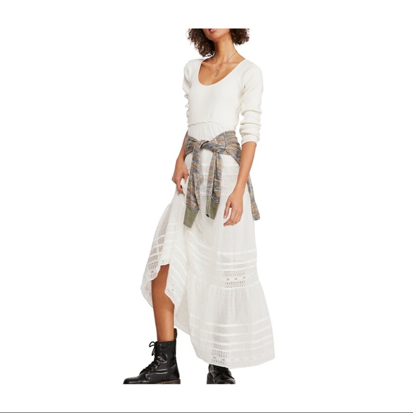 Free People NWT Earth Angel Ivory Maxi Dress Small S New OB1026318 Free People NWT Earth Angel Ivory Maxi Dress Small S New OB1026318